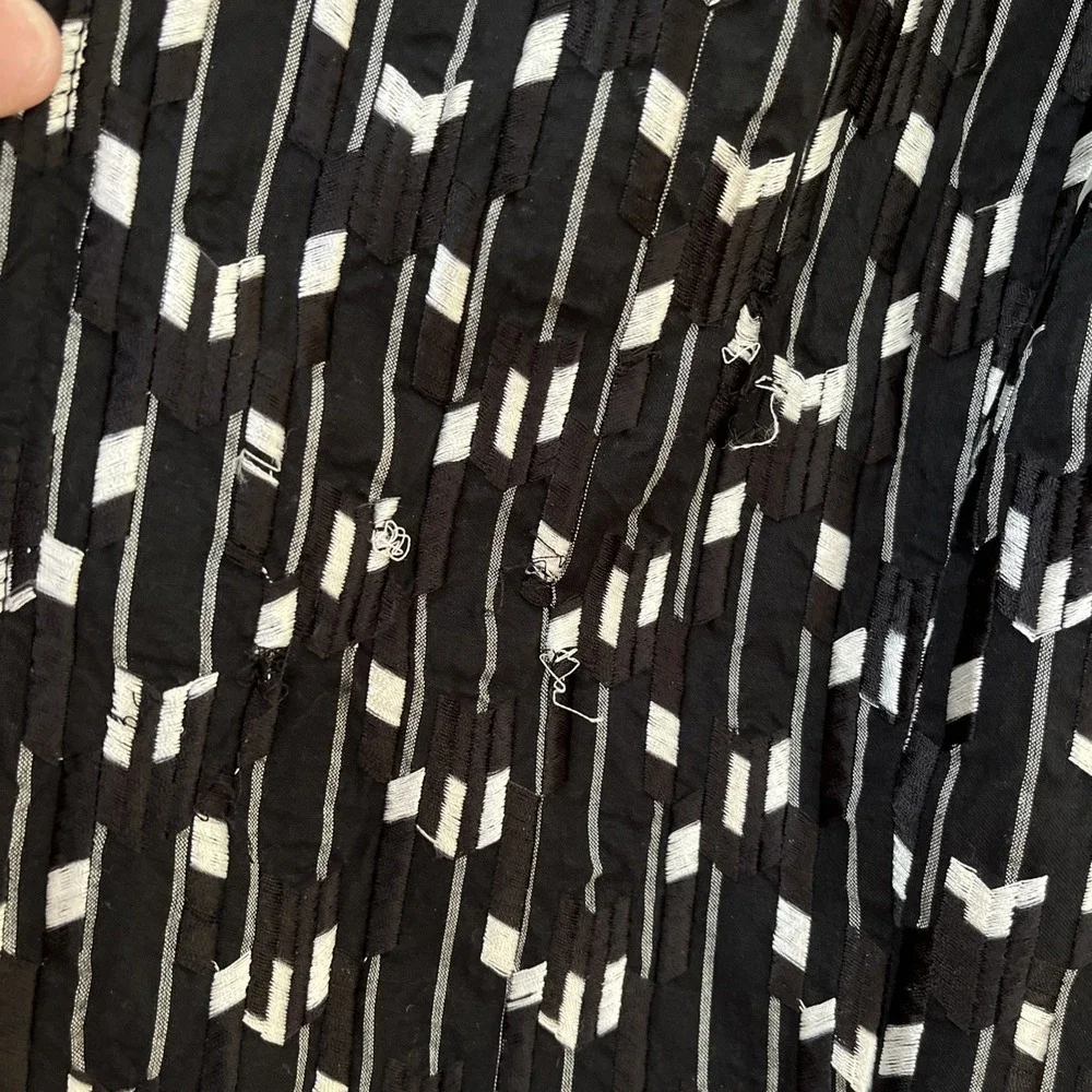 Jones New York Collection Black White Pattern Embroidered Blazer Jacket 20W,